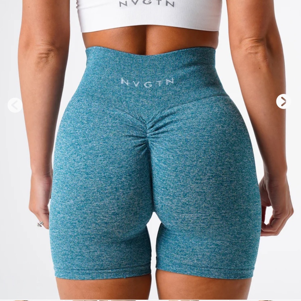 NVGTN Teal Scrunch Seamless Shorts